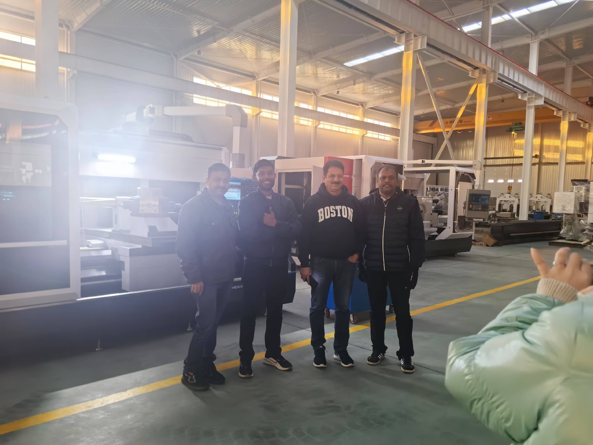 welcome customer from Malaysia to inspect their customerized lathe