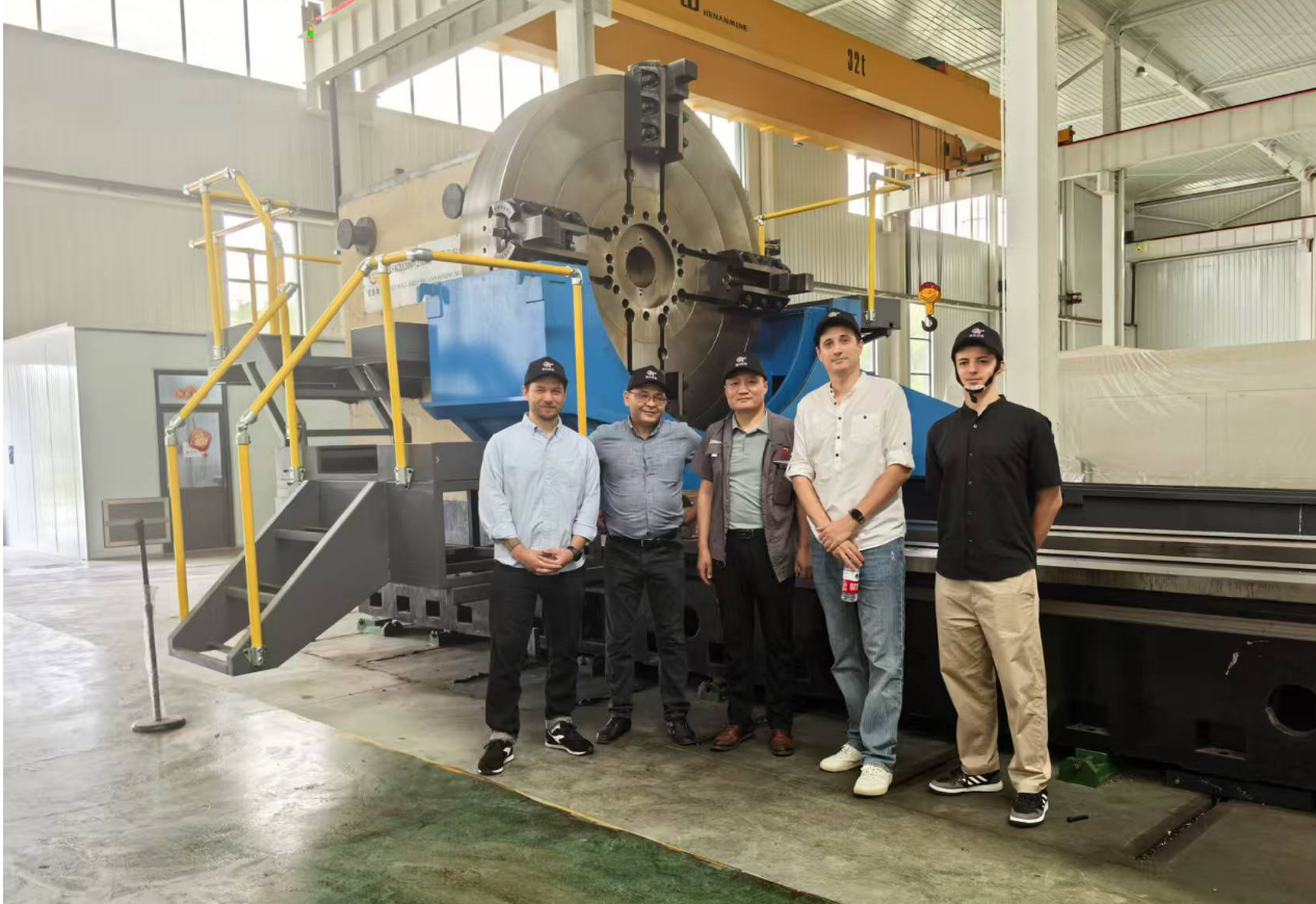 Customer visiting Novatech for heavy duty lathe